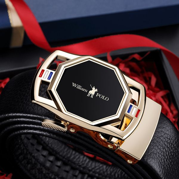 

men's belts men's trends korean personalized leather automatic buckle young people's belts, Black;brown