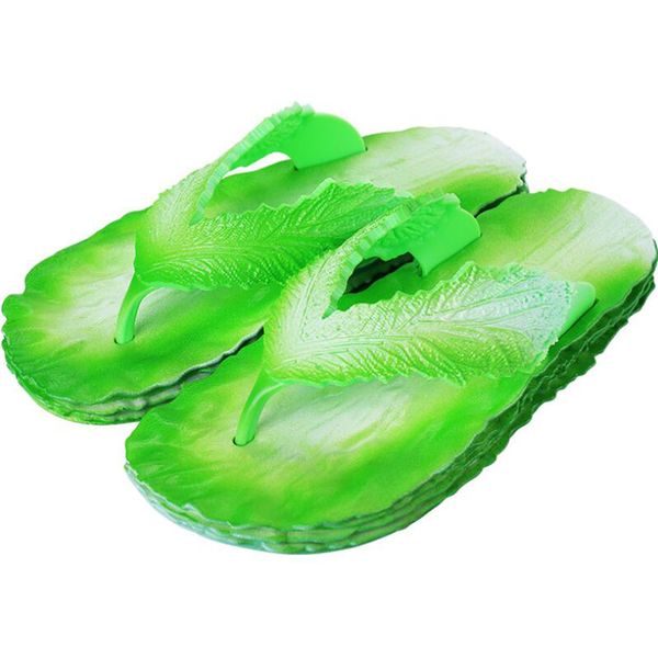 

2020 new slippers women indoor and outdoor home non-slip mop bathroom creative flip flops cabbage slippers funny couple, Black