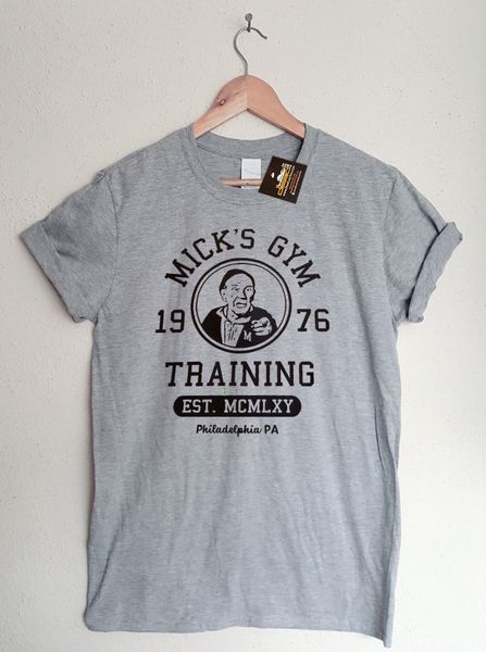 

rocky inspired mick's gym men t-shirt - retro 70s 80s classic boxing film fashion 2019 summer new brand printing cotton t-shirts