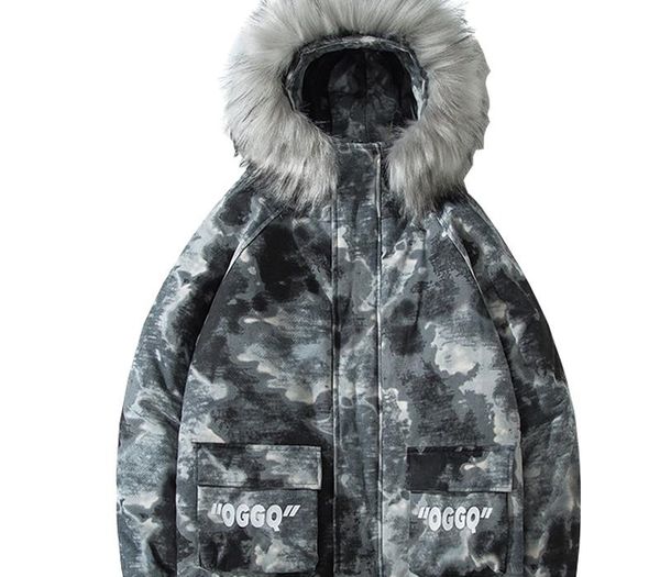 

hooded men trench padded thermal zip vintage fashion winter jacket thicken warm parkas casual streetwear big size anorak kk60mf, Black