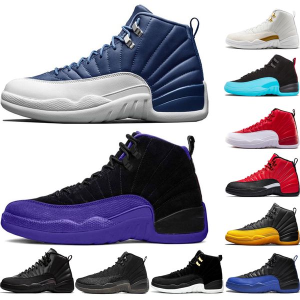 

new 12 basketball shoes for men 12s stone blue fiba bulls punch reverse flu game reverse taxi mens sports outdoor shoes