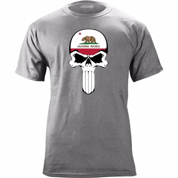 

new fashion men print t-shirt summer style original california state flag skull basketballer t shirt