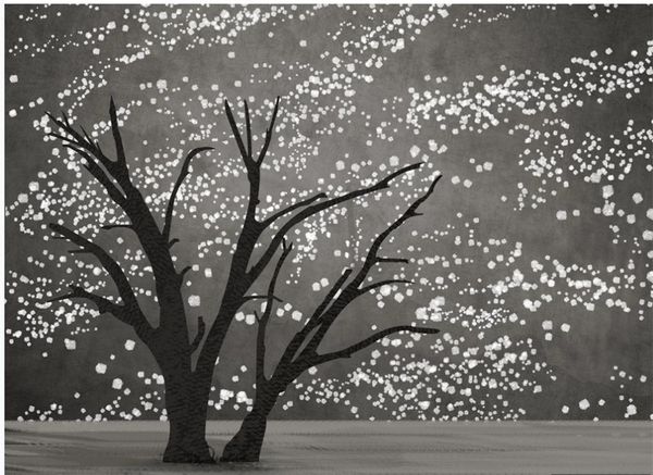 

стереоскопических 3d обои современного минималистская ручной росписи дерева звездного тв фон стена красивые декорации обои