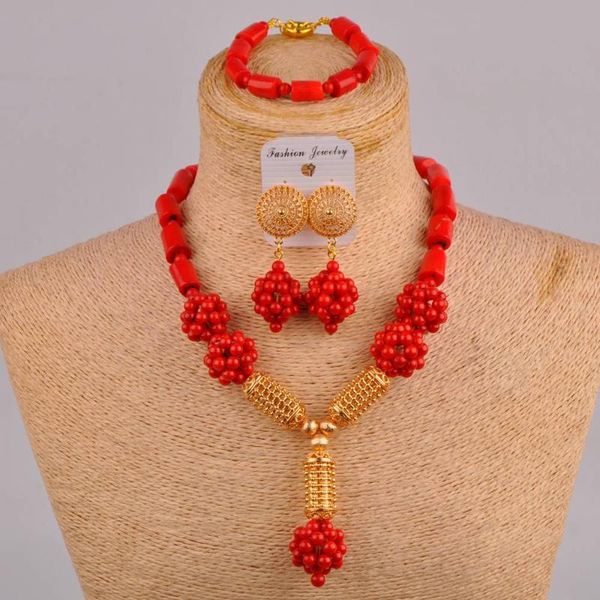 

african wedding coral beads set nigerian necklace coral set for women 20c50, Silver