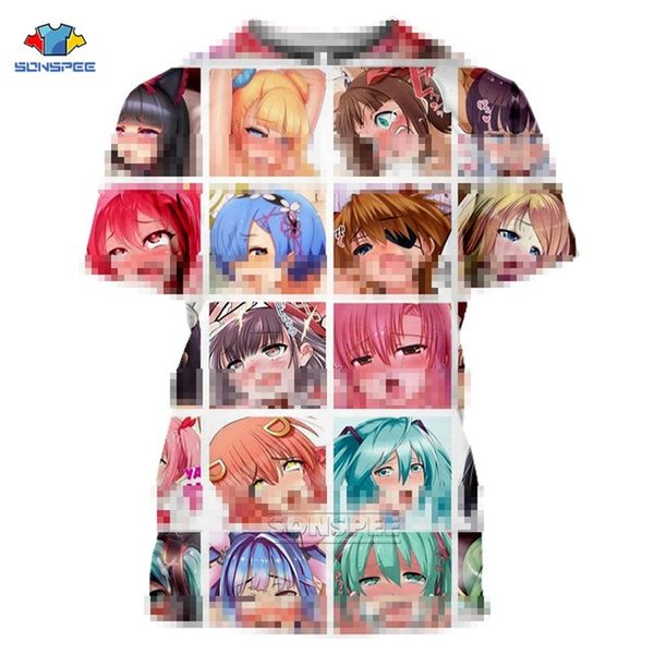 

japan hentai anime ahegao summer men 3d print shirts aesthetic anime comics men clothing
