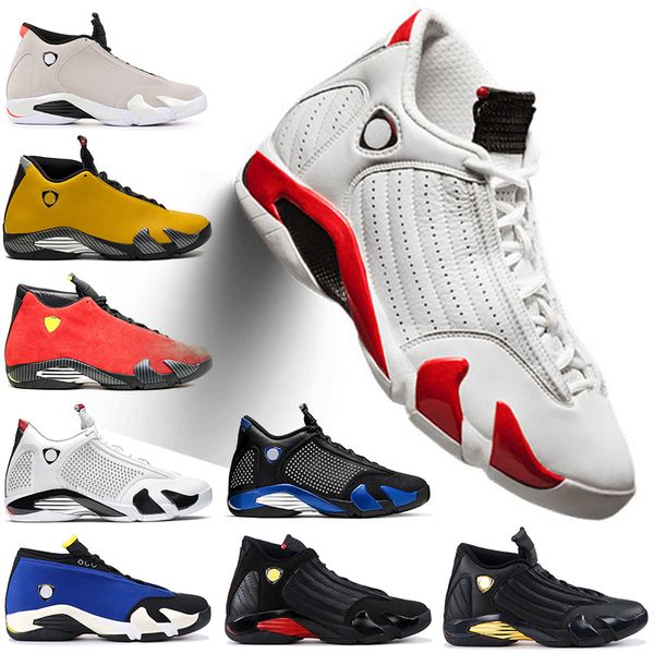 

selling jumpman 14 14s mens basketball shoes candy cane desert sand red suede spm black blue white desert sand sports sneakers 7-12
