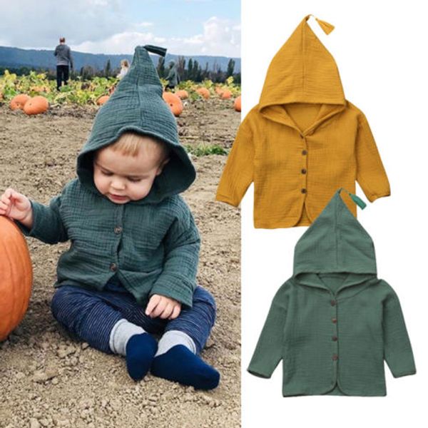 

baby boys girls cotton hooded coat outwear 1-6y kids children spring autumn solid long sleeve jacket outfits, Blue;gray