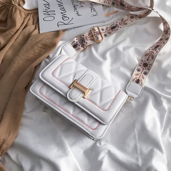 

autumn and winter texture new 2019 korean style bagembroidery small square bag all-match diamond embroidery single shoulder crossbody fashio