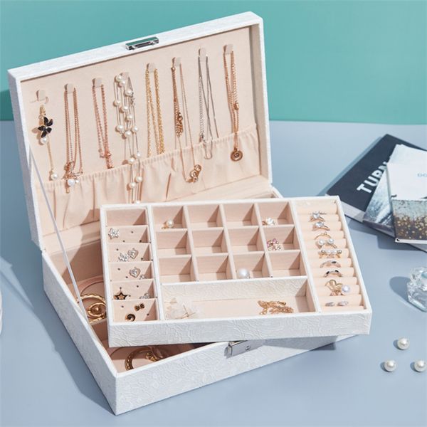 

jwwwbox women necklaces earrings rings bracelets jewelry packaging display box korean fashion big jewelry box christmas gifts, Pink;blue