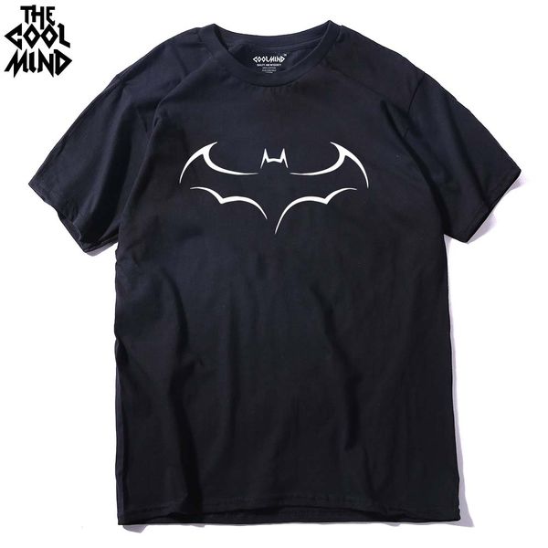 

coolmind ba0111a 100% cotton batman printed men t shirt casual short sleeve men's t-shirt o-neck knitted tee shirts