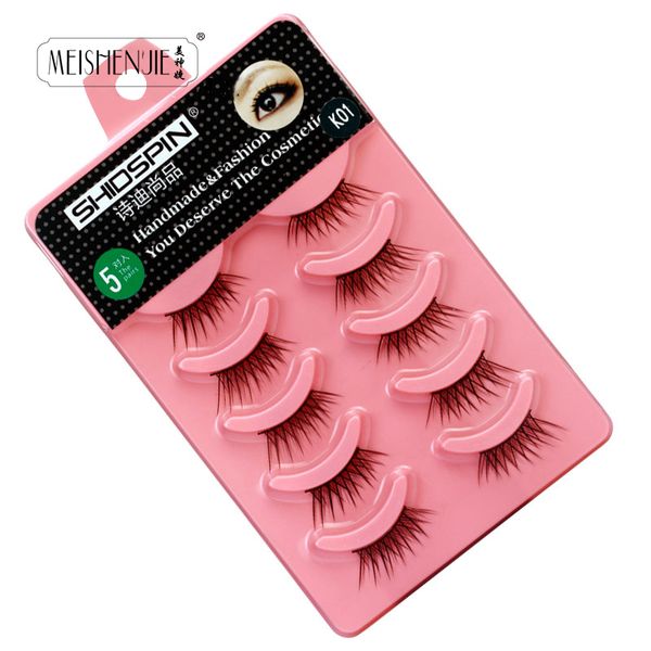 

false eyelashes ali 100% handmade strips thick 5 pairs of natural black eyelash extensions k01 style