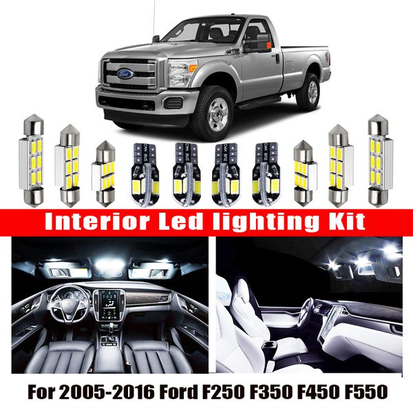 

for 2005-2020 f250 f350 f450 f550 white car accessories canbus error led interior light reading light kit map dome