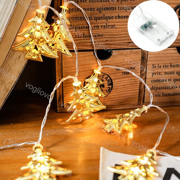 

рождественские огни светодиодных строк золотой рождественская елка 3000k 20 30 40leds праздник освещения для открытого двора новогоднего укр