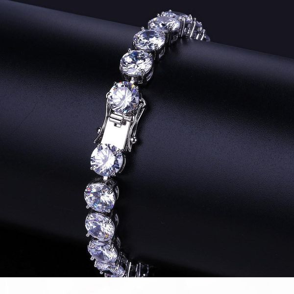 

горячие моды hiphop браслет для мужчин bling ice out цирконий ювелирные изделия 18k позолоченный hip hop цепочки браслеты ширина 8мм, Black