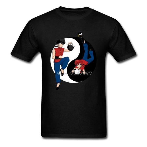 

ranma nibun-no-ichi t shirt custom short sleeve t-shirts for men family cotton crewneck big size ranma's tao men t-shirt