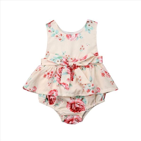 

0 24m lovely summer newborn baby girl summer flower ruffle bodysuit sleeveless ruffle jumpsuit outfits cute sunsuit, Blue