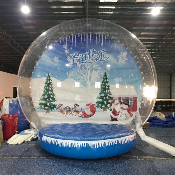 Индивидуальные надувные снежные глобус фото стенд на продажу прозрачный надувной человеческий снег глобус 3 м Диа рождественские дворы снежный глобус украшения