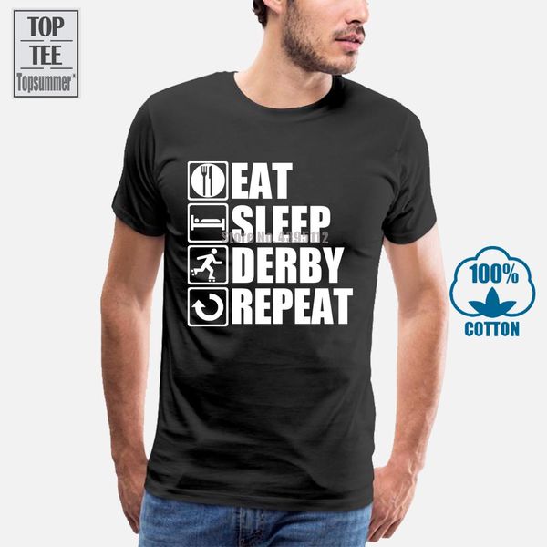 

дешевые футболки crew neck коротким рукавом печатный eat sleep roller derby мужские футболки
