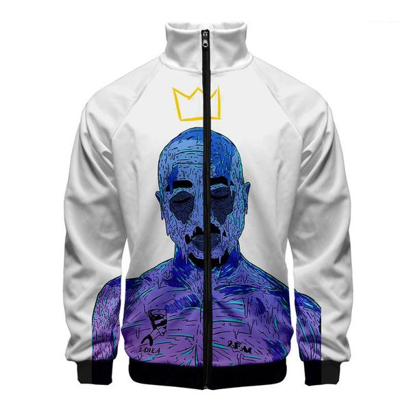 

designer hoodies 3d colors printed casual street style long sleeved cardigan stand collar sweatshirts mens fashion hoodies 2 pac mens, Black