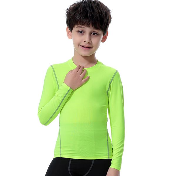 

running jerseys boy's compression shirt long sleeve tshirt fitness rashguard exercise kids boys clothes sports t gym train, Black;blue