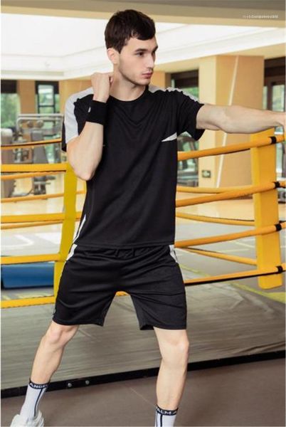 

clothing sets panelled solid color casual suits men summer tracksuits mens designer sports tshirts shorts 2pcs, Gray