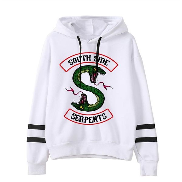 

2020 women lovely crop hoodies riverdale southside serpent print harajuku casual hoodies sweatshirts plus size, Black