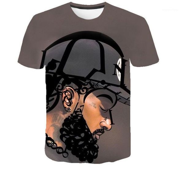 

tshirts mens women summer nipsey hussle casual tees american rapper short sleeved men designer 3d, White;black