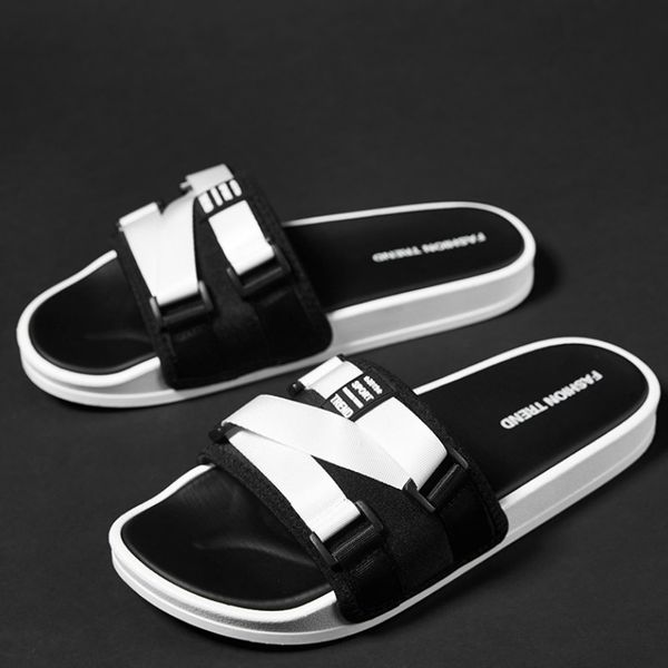 

lluumiu summer slippers women home indoor slides for women shoes comfort flat sole non-slip trend beach shoes sport slippers, Black