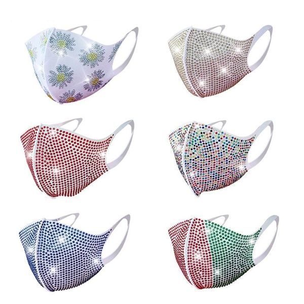 

mascarilla flash diamond rhinestone funny mask fashion nightclub party personalized polyester spandex custom spot glass drill