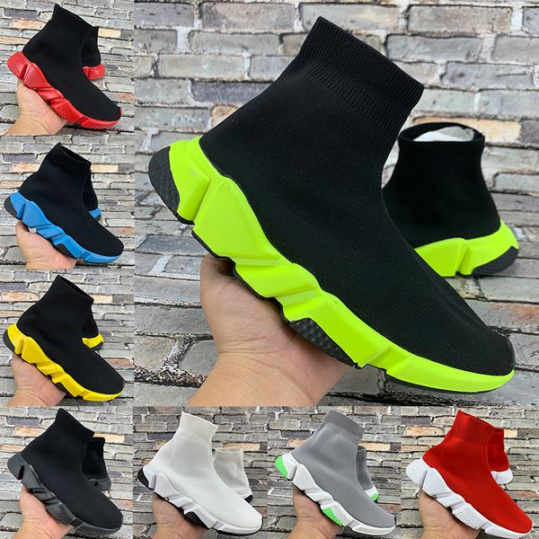 

new paris speed trainer sock casual shoes black green university red triple white beige platform fashion men women sneakers us 6-12