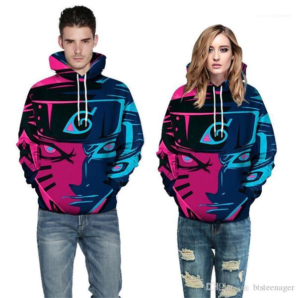 

print womens hoodies casual couple matching clothes naruto print mens designer hoodies fashion uzumaki cartoon perpetual, Black