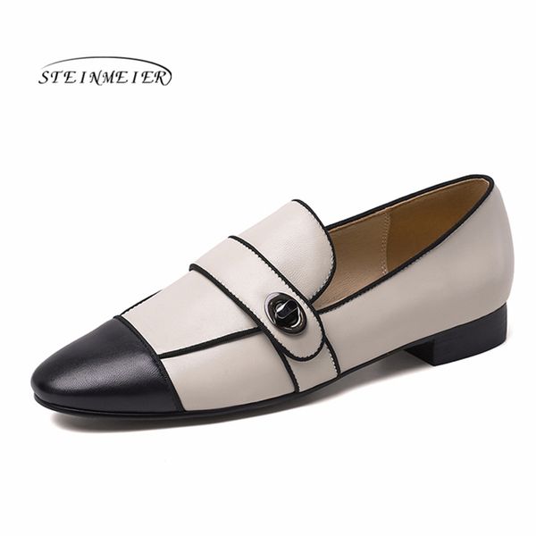 

women's flats oxford shoes woman genuine leather sneakers ladies brogues slipon vintage casual shoes oxfords for women, Black