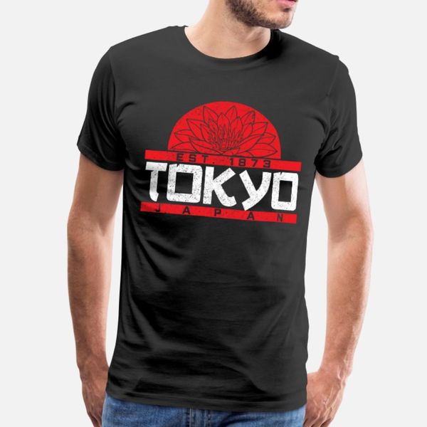

tokyo japan lotus flower souvenir gift t shirt men print 100% cotton plus size 3xl standard sunlight building spring autumn trend shirt