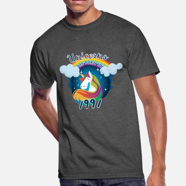 

единороги родились в 1991 эйнхорн тенниска мужчины дизайнер футболка s-xxxl новый симпатичные смешной весна осень урожай рубашка, White;black