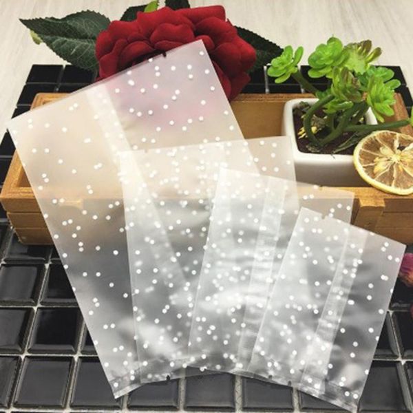 

white dots treat bags candy cookie bags frosted translucent for bakery chocolate homemade crafts wedding favors dc1