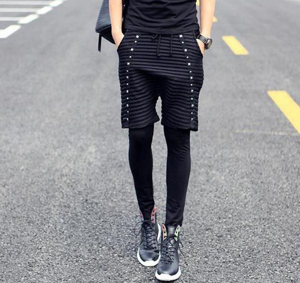 

29-33 2020 spring men new fashion tight render haroun pants, Black