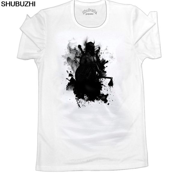 

brand cotton men clothing male slim fit t shirt viking t shirt - valhalla euro size