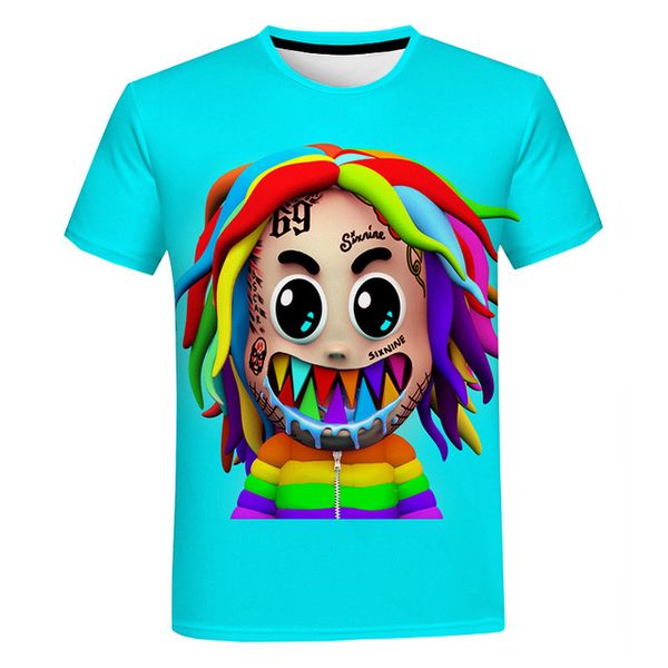 

gooba 6ix9ine t shirtamerican rapper 6ix9ine 3d print shirts comics kawaii oversized men clothing