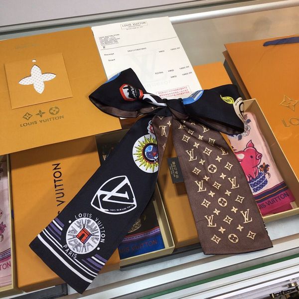 

design hair bag scarf selling women headband classic 100% silk scarf fashion hair ribbon turband scarves for girl ladies, Blue;gray