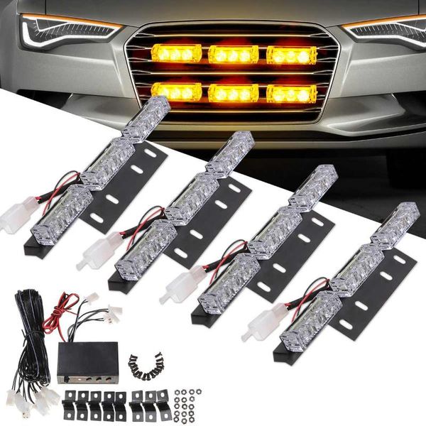 

12v 36 led flash amber car emergency light bars warning strobe lamp front grille deck strobe flashing lamp