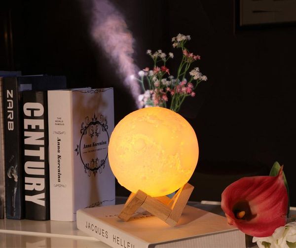 

cgjxs880ml air humidifier 3d moon lamp light diffuser aroma essential oil usb ultrasonic humidificador night cool mist purifier with wood st