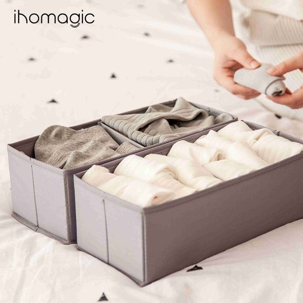 

foldable fabric bedroom storage box household clothes storage box japanese-style two-compartment sundries box