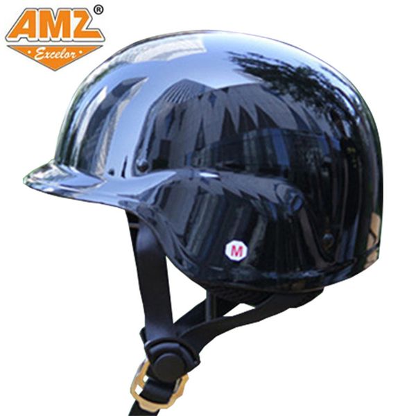 

amz motorcycle helmet retro open face style locomotive half helmet four seasons dot approved
