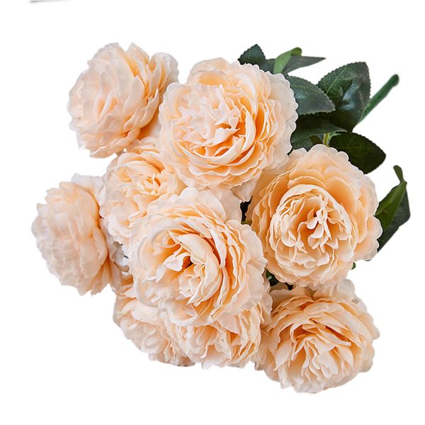 

9 heads fake flower artificial peony wedding decoration