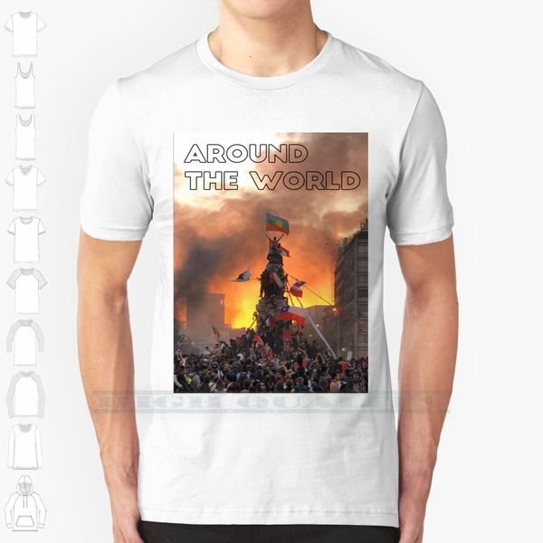 

бунт во всем мире на заказ дизайн печать мужчины женщины хлопок new cool tee майка большой размер 6xl чили протеста