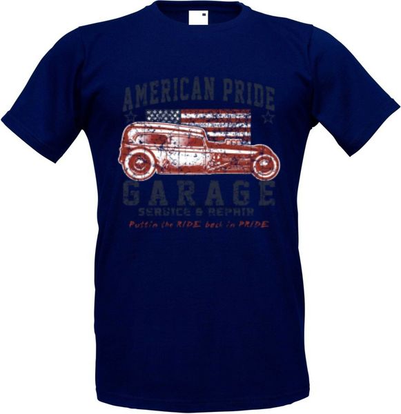 

t-shirt in navyblauton rod us car' 50 stylemotiv model american pride