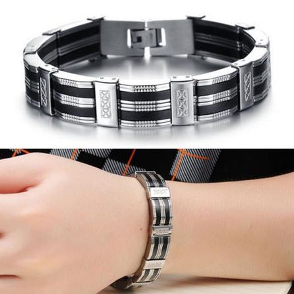 

fashion bracelet stainless steel bracelets bangles casual wristband bracelets, Black