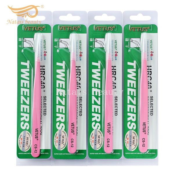 

eyebrow tools & stencils 5pcs/lot vetus pink tweezers especially for 3d 6d volume eyelash extension make up