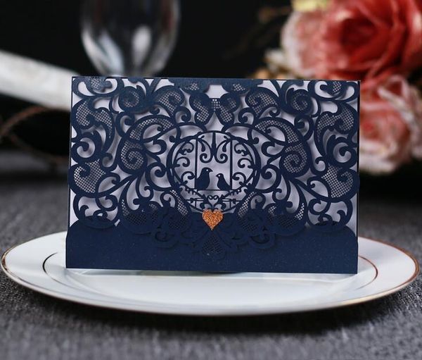 

card elegant laser postcard wedding bird cut love cards engagement invitation greeting xhhair tvnls