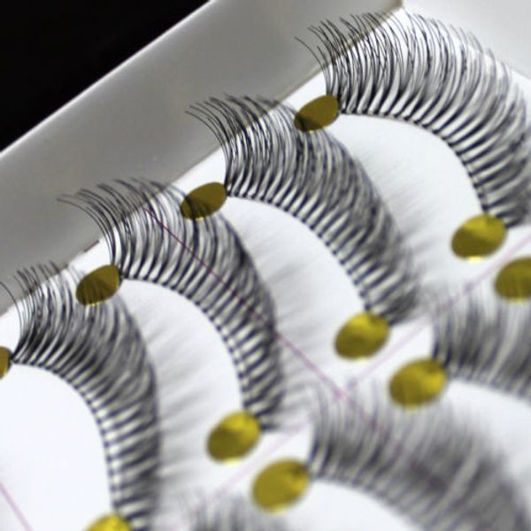 

gujhui selling 10pairs / set new makeup false eyelashes soft natural cross long eye lashes extension